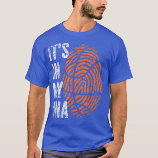 HET IS IN MIJN DNA Basketball Ball Fingerprint Bas T-shirt