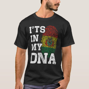 Het is in mijn DNA Boliviaanse vingerafdrukrode Bo T-shirt