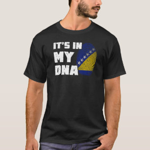 Het is in mijn DNA Bosnië Vlag Vingerprint Mannen  T-shirt