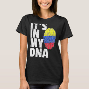 Het is in mijn Dna Colombia, een land met de vlag T-shirt