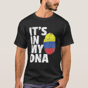 Het is in mijn Dna Colombia, een land met de vlag T-shirt