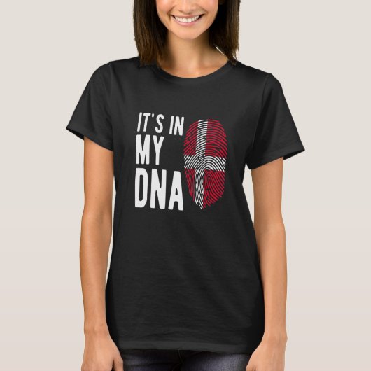Het is in mijn DNA Denemarken vlag Deens T-shirt (Voorkant)