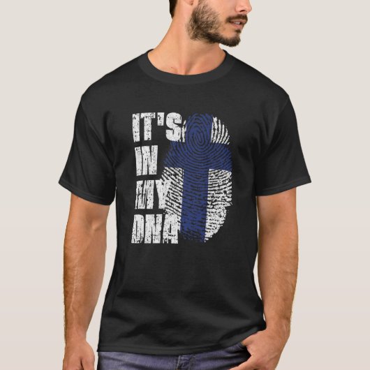 HET IS IN MIJN DNA Finland Flag Fins T-shirt (Voorkant)