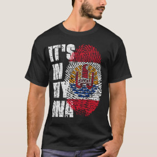 HET IS IN MIJN DNA-Franse Polynesië Flag Boy Girl  T-shirt