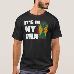 Het is in mijn DNA Grenada Vlag Vingerprint Mannen T-shirt