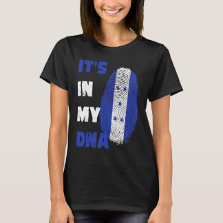 HET IS IN MIJN DNA HONDURAS PRIDE FINGERPRINT HOND T-SHIRT