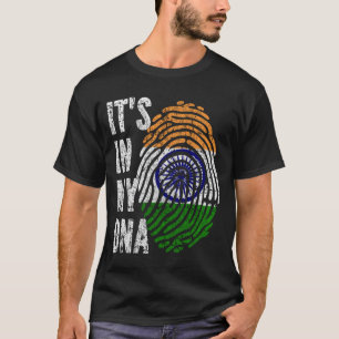 HET IS IN MIJN DNA India Vlag Mannen Kinderen T-shirt