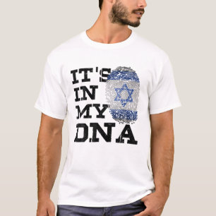 Het is in mijn DNA-Israëliër I Love Israel Flag  T-shirt