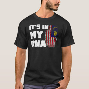 Het is in mijn DNA Maleisië vlag Vingerprint Manne T-shirt