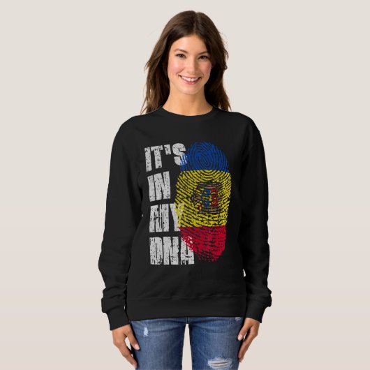 Het is in mijn DNA Moldavië dat Moldavië de vlag v Trui (Voorkant volledig)