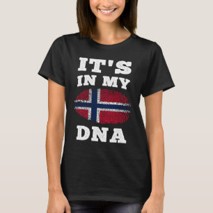 Het is in mijn DNA Noorse vlag Noors T-shirt
