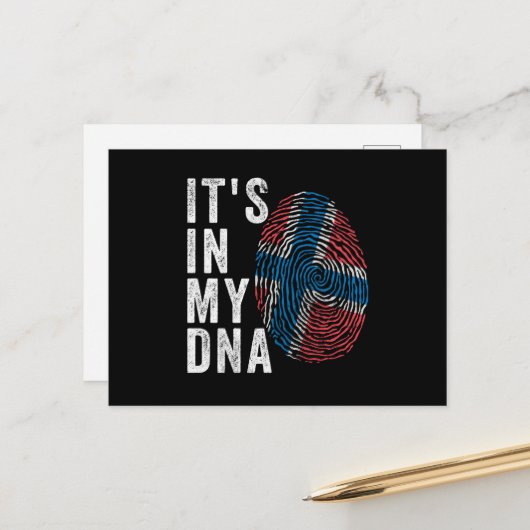 Het is in mijn DNA - Noorwegen vlag Briefkaart (Voorkant / Achterkant in situ)