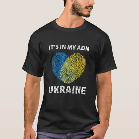 Het is in mijn DNA Oekraïne, Oekraïense vlag waar T-shirt (Voorkant)