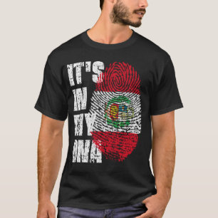 HET IS IN MIJN DNA Peru Flag Boy Girl Gift T-shirt