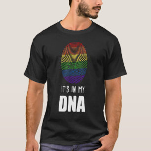 Het is in mijn dna-regenboogvlag Vingerprint Gay P T-shirt