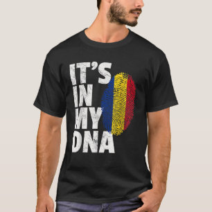 HET IS IN MIJN DNA Roemeens Roemenië Vlag Mannen V T-shirt