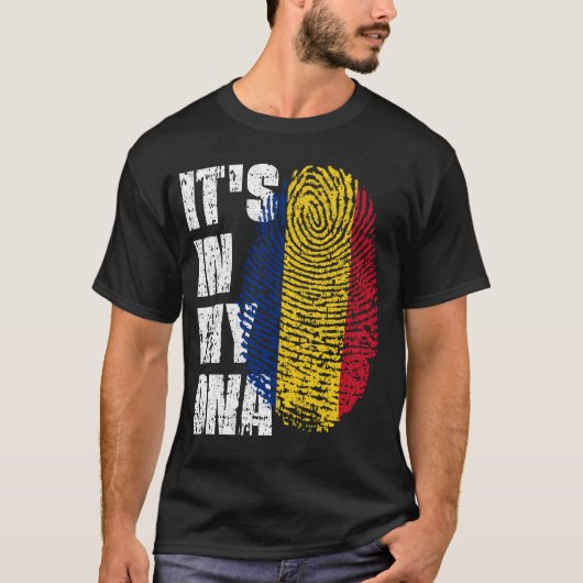 HET IS IN MIJN DNA Roemenië Flag Boy Girl Gift T-shirt (Voorkant)
