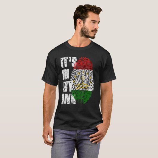 Het is in mijn DNA Tadzjikistan vlag Tadzjikistani T-shirt (Voorkant volledig)