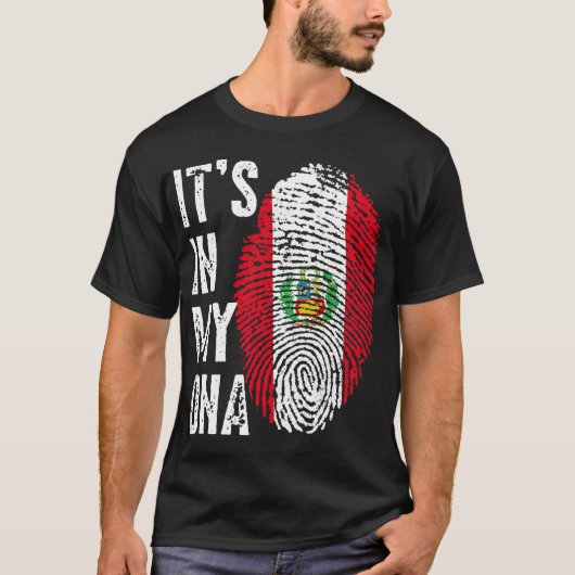 Het is in mijn DNA trots Peruaanse Peruaanse vlag T-shirt (Voorkant)