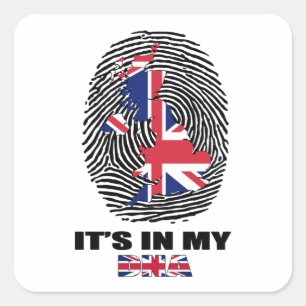Het is in mijn DNA UK Patriotic United Kingdom Vierkante Sticker