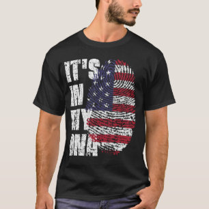 HET IS IN MIJN DNA United States Flag Boy Girl Gif T-shirt