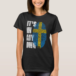 Het is in mijn dna Zweden vlag Zweeds T-shirt