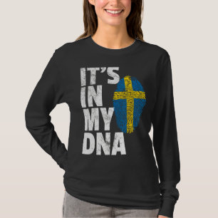 Het is in mijn dna Zweden Zweedse Mannen vrouwen T-shirt