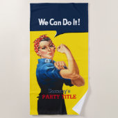 Het is je aangepaste Rosie-partij die dit aanpast Strandlaken (Voorkant)