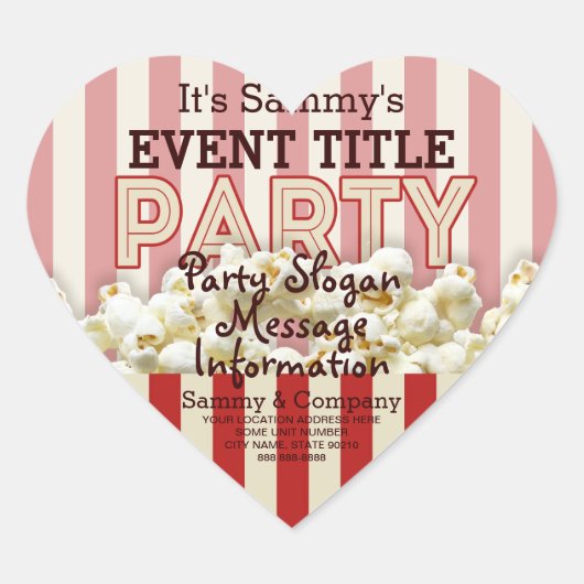 Het is je persoonlijke partijaanbod. hart sticker (Voorkant)