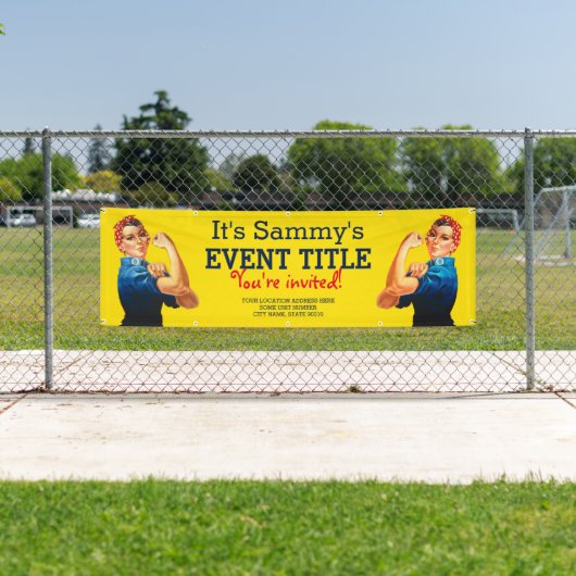 Het is je persoonlijke rosie feestelijke aanbod spandoek (Insitu)