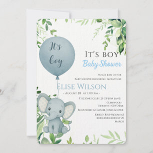Het is jongen! Schattigee kleine olifant baby met Kaart