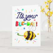 Het is jouw bijendag! (birthday) kaart (Gele Bloem)