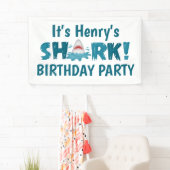 Het is Jouw naam SHARK Birthday Party Kind Banner (Insitu)