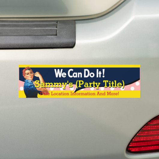 Het is jouw Rosie Party Bumper personaliseer het Bumpersticker (Op auto)