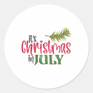 Het is kerst in juli Funny Santa Beach Zomer Gr Ronde Sticker