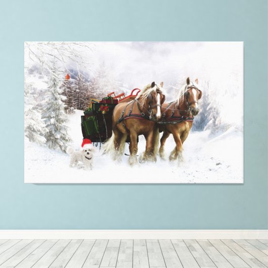 Het is Kerstmis. Canvas Afdruk (Insitu (Houten vloer))