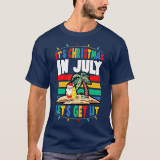 Het is Kerstmis in juli... zodat de kerstman te la T-shirt