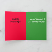 HET IS KERSTMIS STOPT HET! FEESTDAGEN KAART (Binnen)