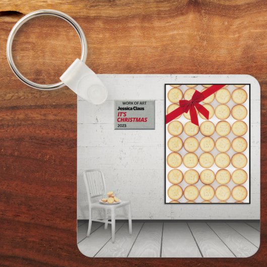 'Het is Kerstmis' van Jessica Claus Sleutelhanger (Voorkant)