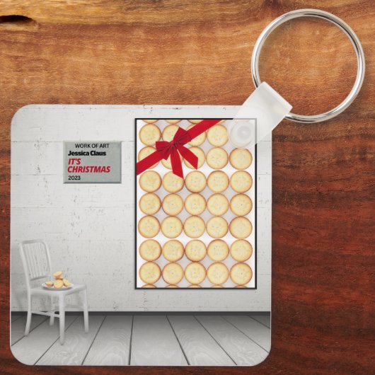 'Het is Kerstmis' van Jessica Claus Sleutelhanger (Achterkant)