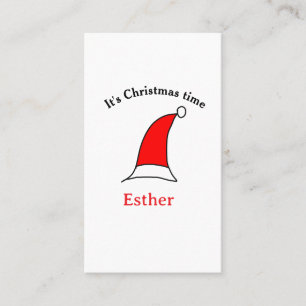 Het is kersttijd Santa rood pet naam simpel plezie Visitekaartje