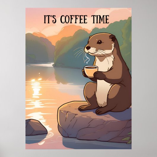 Het is koffie tijd muur art decor poster (Voorkant)
