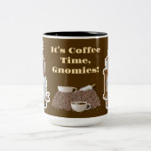 Het is koffietijd, Gnomies! Tweekleurige Koffiemok (Center)