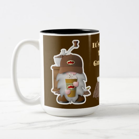 Het is koffietijd, Gnomies! Tweekleurige Koffiemok (Links)