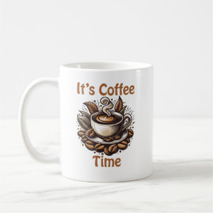 Het is koffietijd – knusse koffiebonen koffiemok
