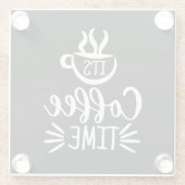 Het is koffiezetkoffiebrander glazen onderzetter (Achterkant)