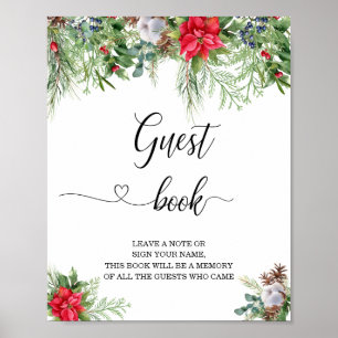 Het is koud buiten baby shower gastenboek poster