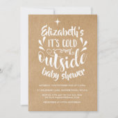 Het is koud buiten Baby Shower/Sprinkle Rustieke K Kaart (Voorkant)