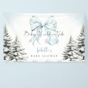 Het is koud buiten Blauwe Boog Baby Shower Feestje Spandoek