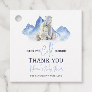 Het is koud buiten de winter Polar Beer Baby showe Bedankjes Labels